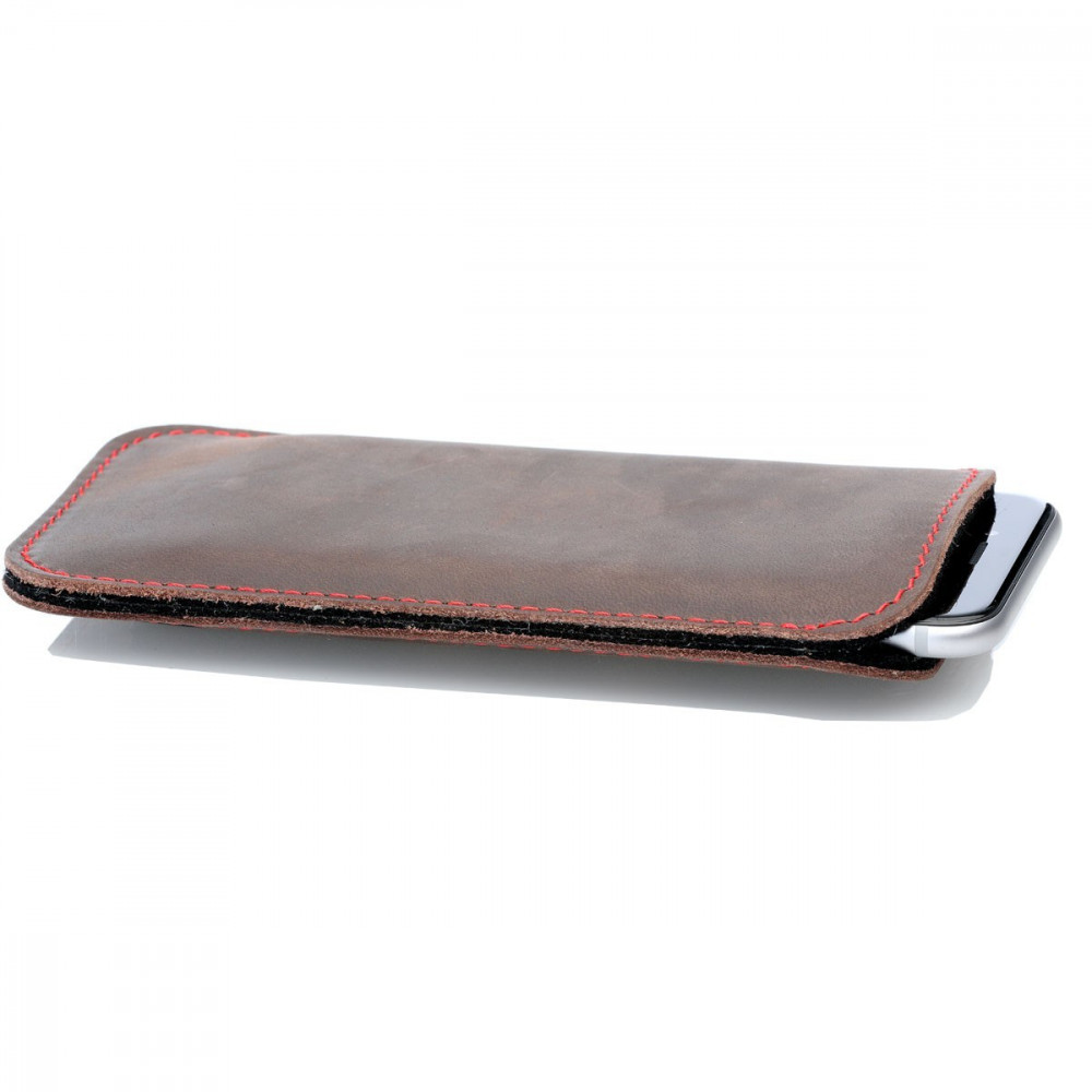 g.4 iPhone 8 Plus sleeve from leather in camel, dark brown, grey and black