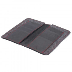 LIMITED EDITION - iPhone Wallet black leather with red stitchings