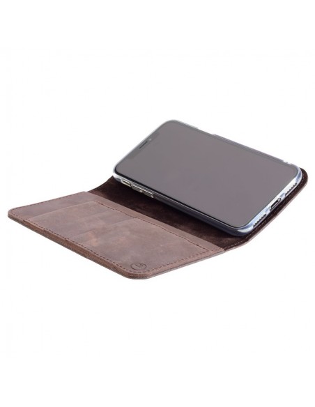 g.case iPhone XR leather folio in dark brown, black, grey and camel