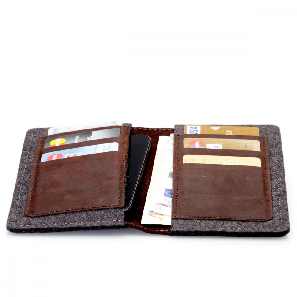 g.5 iPhone XS Wallet in camel, black, grey and dark brown