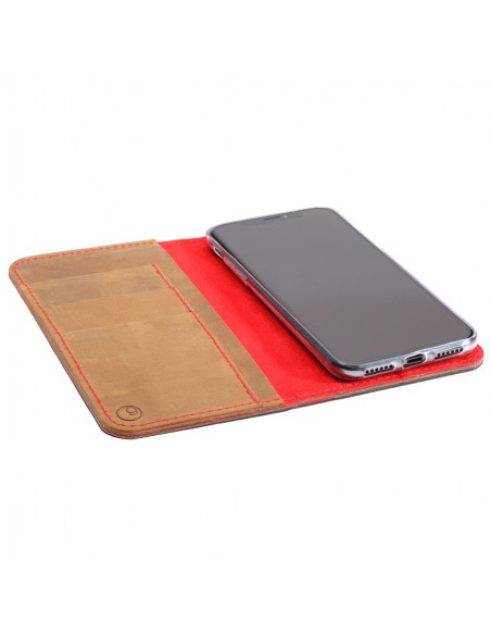 iPhone XR Leder Case– Case und Portemonnaie in dunkelbraun, camel, schwarz und grau