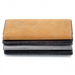 g.5 iPhone 11 leather folio in black, dark brown, camel and grey