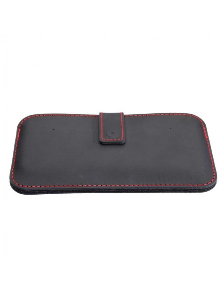 iPhone SE Lederhülle mit magnetischer Verschlusslasche / iPhone SE leather sleeve with magnetic closure