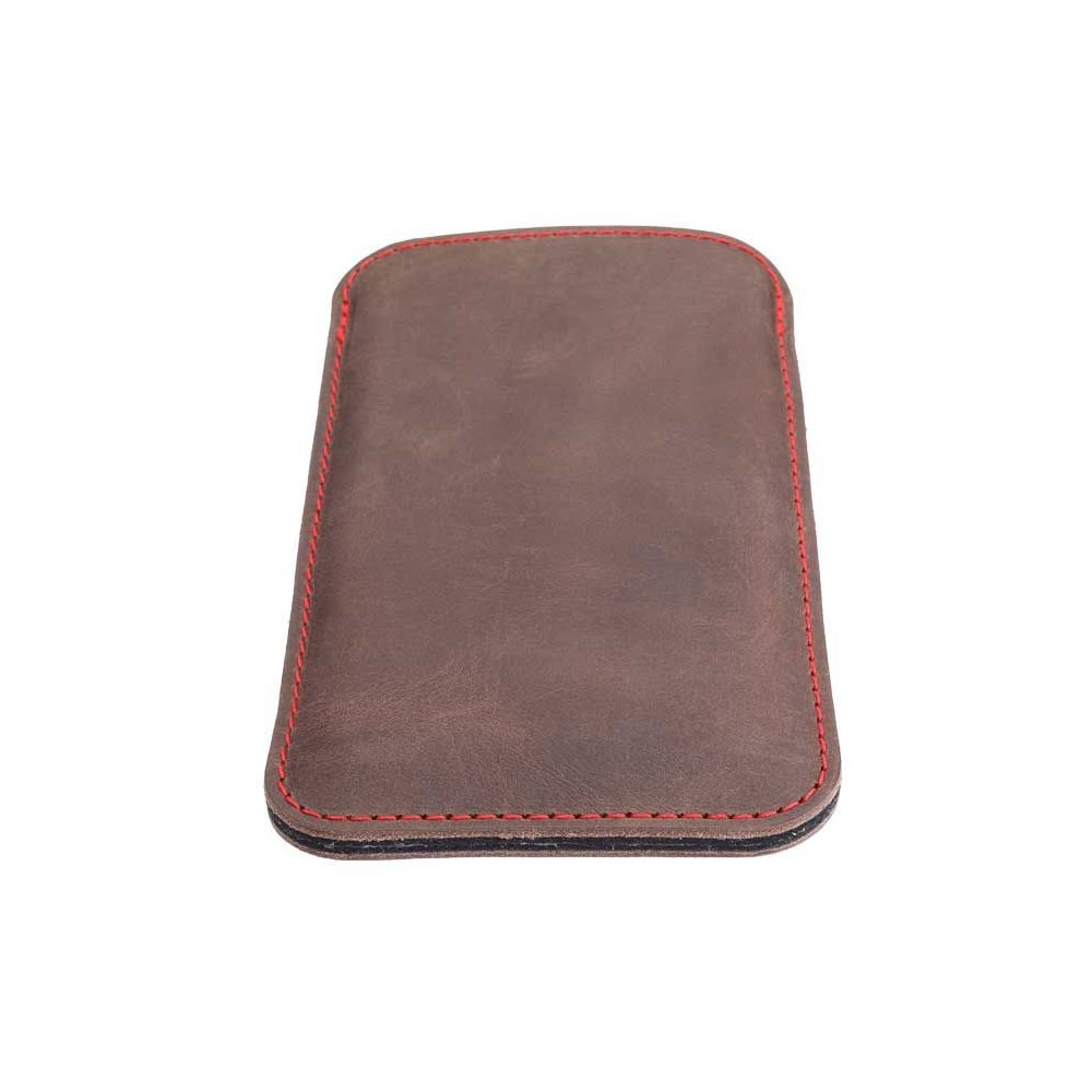 Perfect fitting iPhone 12 leather sleeve in earth, night, vintage and stone - made in Germany