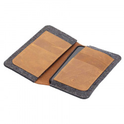 g.5 iPhone 13 Folio Leder - Brieftasche und iPhone 13 Case in einem, verfügbar in schwarz, dunkelbraun, camel & grau 2