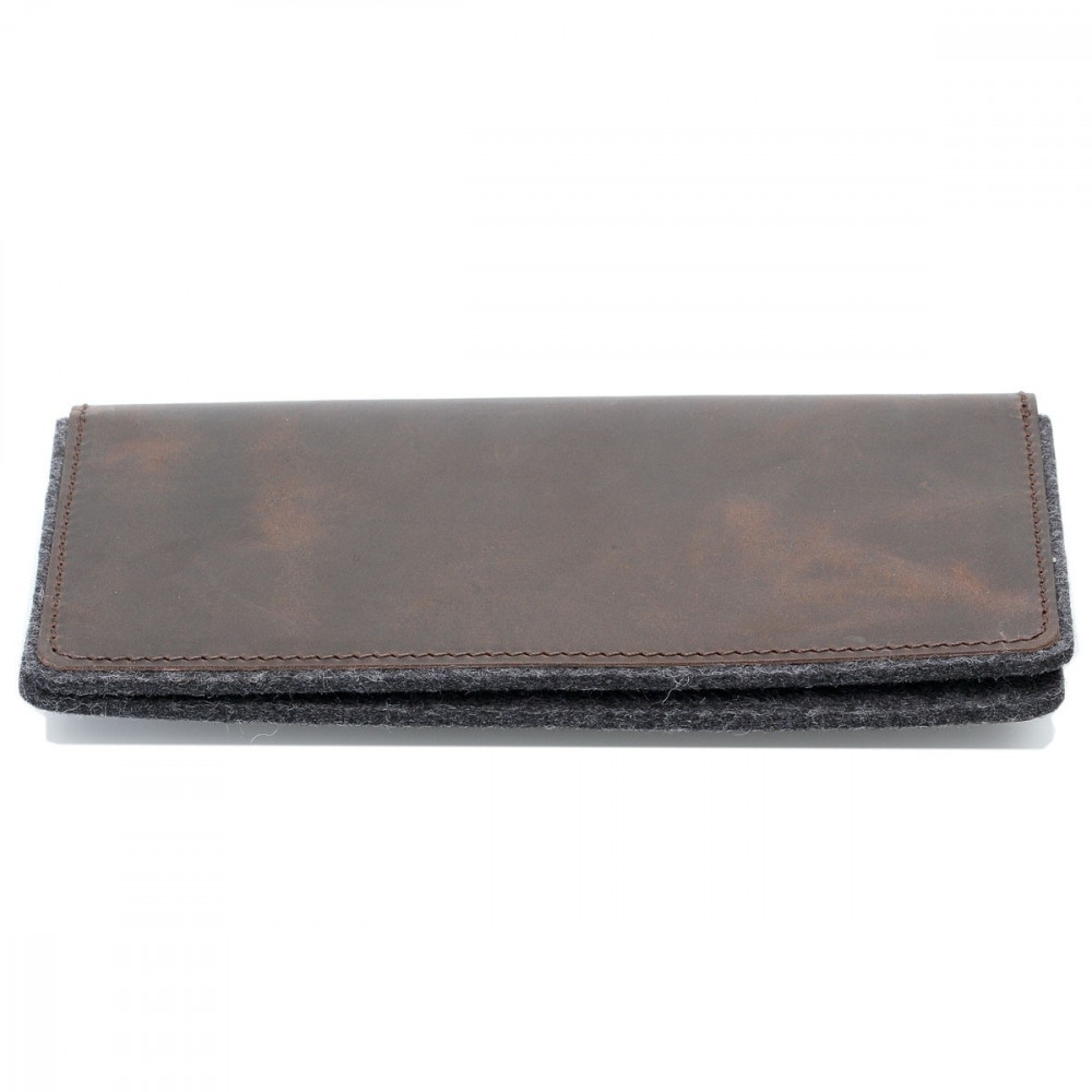g.5 iPhone 12 Mini Brieftaschen-Etui Leder in dunkel braun, hellbraun, schwarz und grau