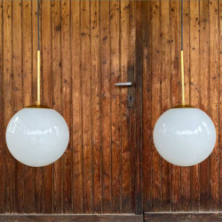 Hängelampe Balls Messing 50er 2
