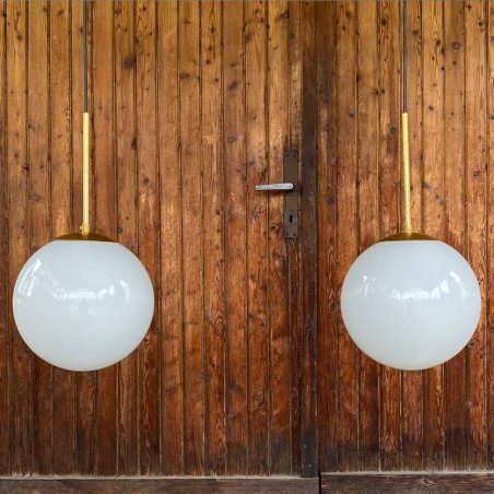 Hängelampe Balls Messing 50er