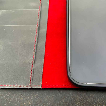 iPhone 12 Pro Max Leather Case  in brown, black, grey and camel leather