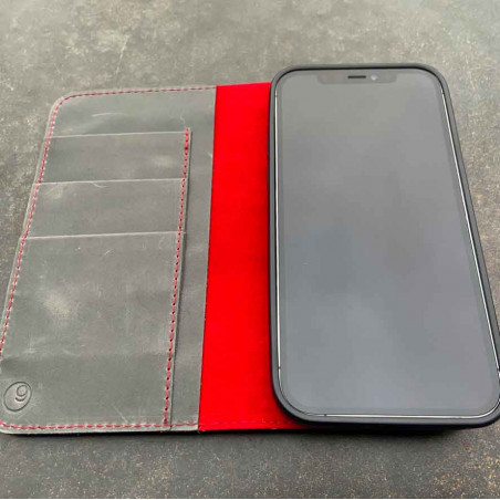 iPhone 12 Pro Max Leather Case  in brown, black, grey and camel leather