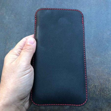 g.4 iPhone  12 Mini leather sleeve from leather in camel, dark brown, grey and black