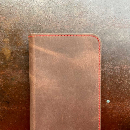 iPhone 12 Folio Case Leder  – Case und Portemonnaie in dunkelbraun, camel, schwarz und grau