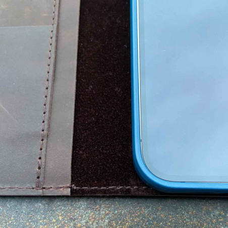 iPhone 12 Mini Brieftaschen Case Leder – Case und Portemonnaie in dunkelbraun, camel, schwarz und grau