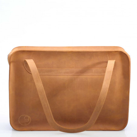 ZIP BAG - leather bag with felt inlay for 13" laptops - made in Germany - available in black, dark brown and camel