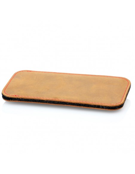 g.4 iPhone 13 Mini Lederhülle aus pflanzlich gegerbtem Leder und Filz  in dunkelbraun, camel schwarz und grau - made in Germany