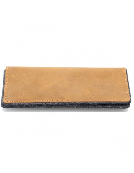 g.5 iPhone 13 mini Brieftaschen-Etui Leder in dunkel braun, hellbraun, schwarz und grau