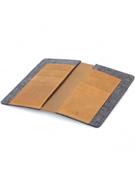 g.5 iPhone 13 Pro Wallet Leather in black, dark brown, camel and grey - made in Germany