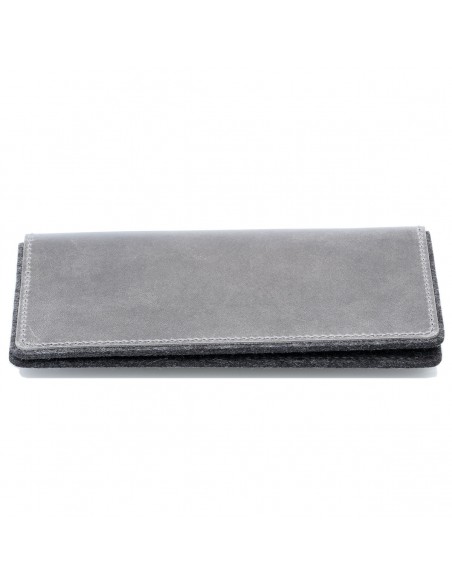 g.5 iPhone13 Pro Max folio leather in black, grey, camel and dark brown leather & felt - made in Germany