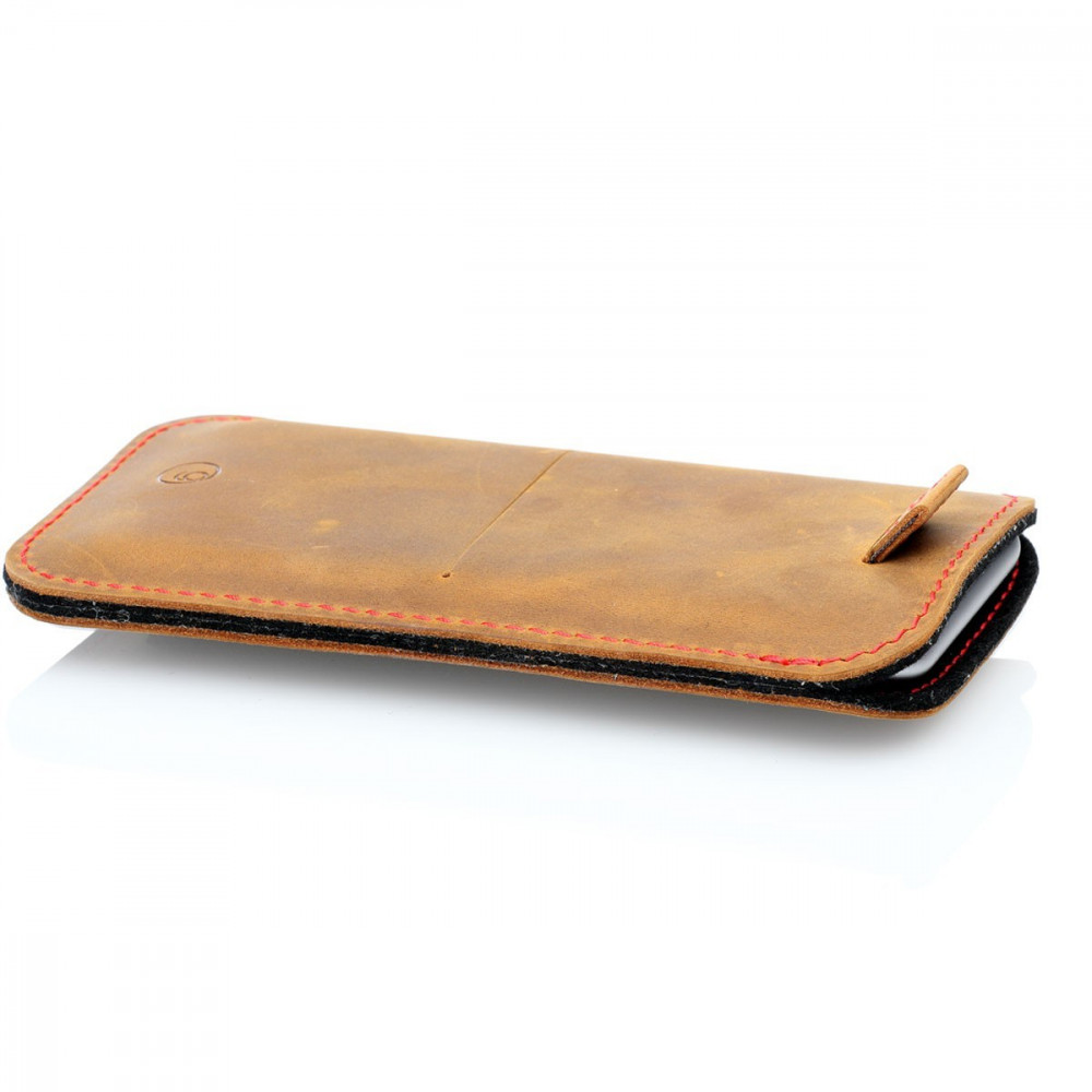 g.4 iPhone 13 Pro Max Leather Sleeve in camel, dark brown, grey and black