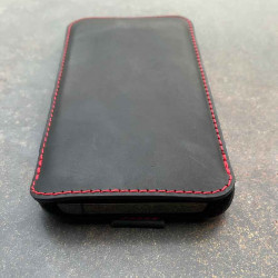 g.4 iPhone 13 Pro Max Leather Sleeve in camel, dark brown, grey and black