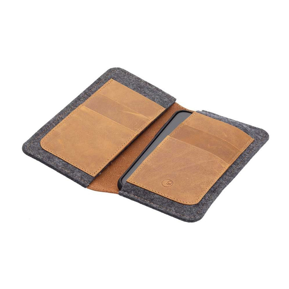 g.5 iPhone 13 Folio Leder - Brieftasche und iPhone 13 Case in einem, verfügbar in schwarz, dunkelbraun, camel & grau