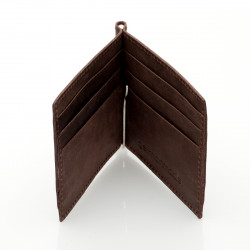 Money clip wallet, purse with dollar clip - handmade from high quality cowhide leather in Germany