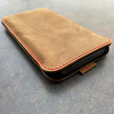 g.4 Samsung Galaxy S22+ Leather Sleeve in camel, dark brown, grey and black - handmade in Germany