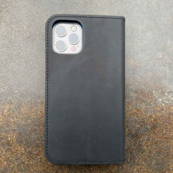 iPhone 14  Leder Case mit integriertem Bio Case  in dunkelbraun, camel, schwarz und grau - Made in Germany 2
