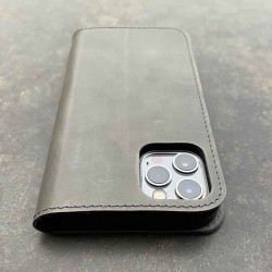 iPhone Folio Case Leather - Case and wallet in dark brown, camel, black and gray - made in Germany 2