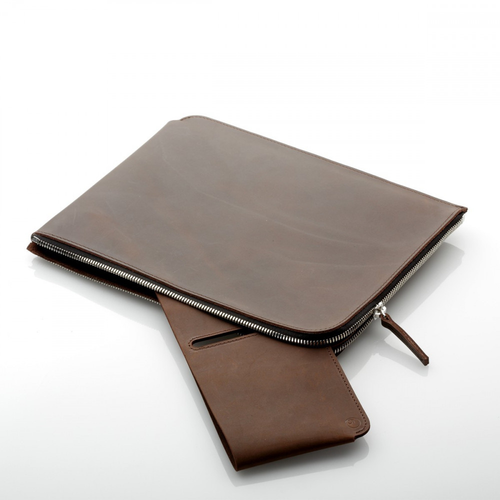 ZIP 10,9" iPad Leder Tasche in camel, schwarz und dunkelbraun - made in Germany