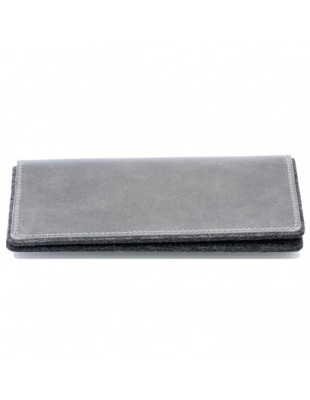 g.5 iPhone 15 (Pro) Etui Leder in Leder grau