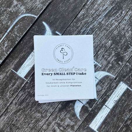 Green Clean Care - 14 Rezeptkarten für Reinigungsmittel

Kompromisslose Sauberkeit für dein Zuhause und die Umwelt.